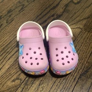 Crocs Pink Finland Star Band Clogs size 8c